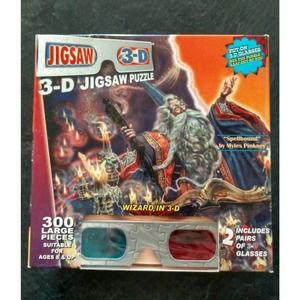 NEW! SEALED! 300 Large Piece 3-D Puzzle Glasses Spellbound Wizard TDC